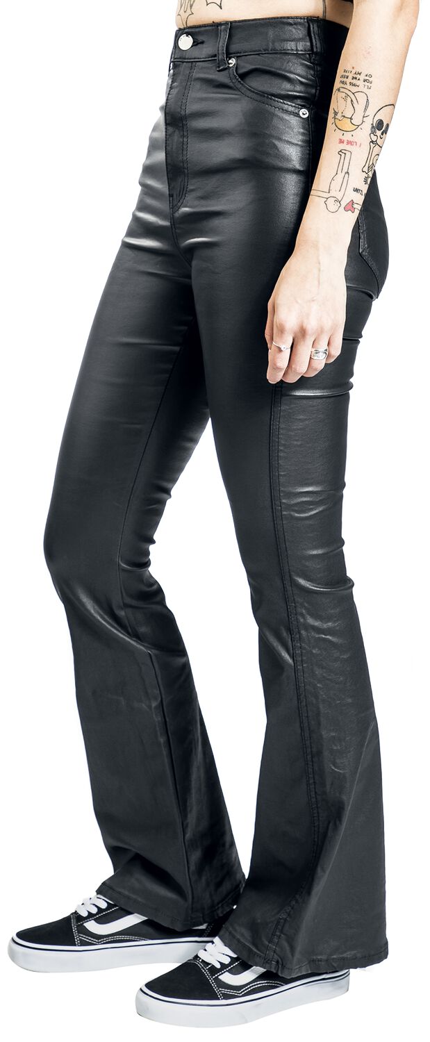 Lipsy Chloe Faux Leather Flared Jeans