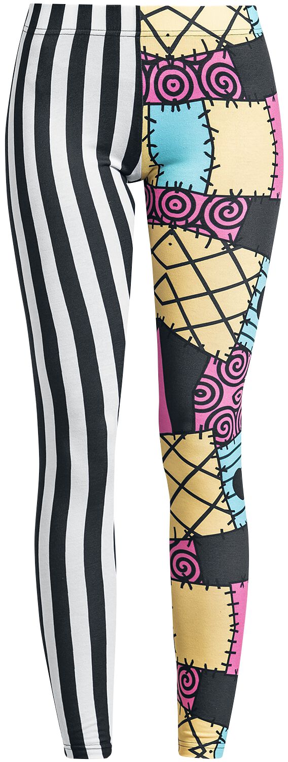 Peached Leggings in Pinstripes  Black White Stripe Jack Skellington Tights  - Dare Fashion Globe