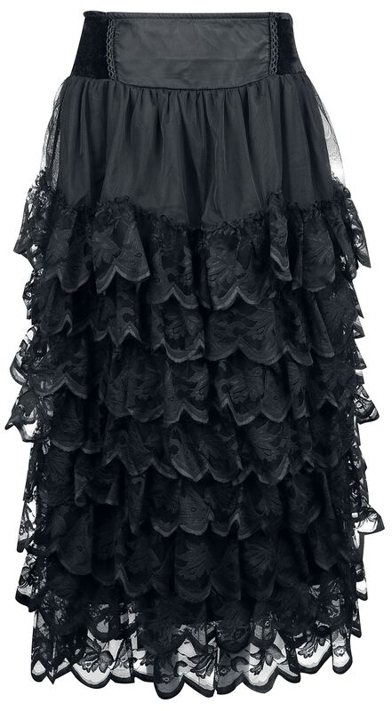 Flounce Skirt With Velvet Details
