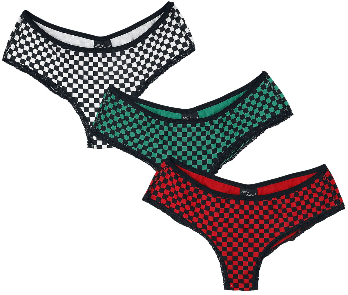 3er Pack Checkerboard Panties Rock Daddy Panty Set Emp